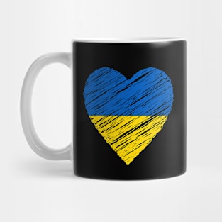 Distressed Heart with Ukrainian Flag Mug